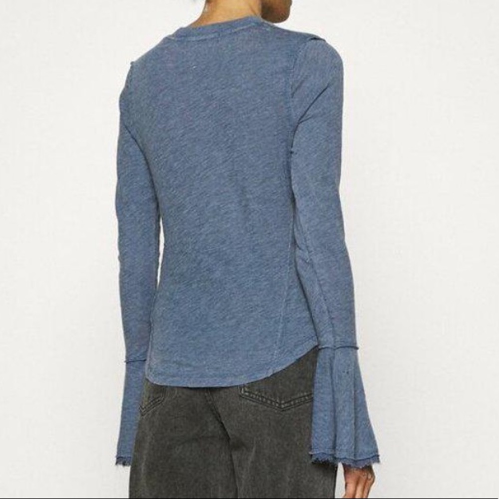 Free People Women's Cecelia T-Shirt - Indigo - - Picture 6 of 8